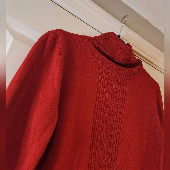 Dressbarn soft red acrylic turtleneck sweater M - Picture 2 of 4